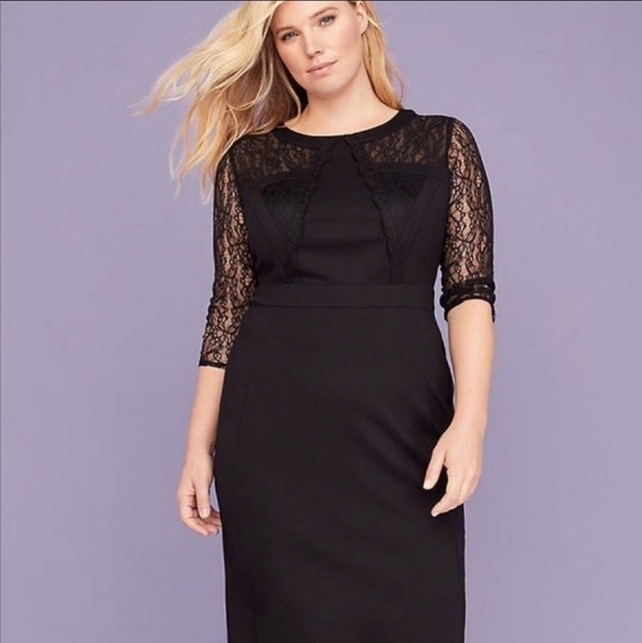 Lane Bryant Dresses & Skirts - Lane Bryant Cocktail Dress w/ lace sleeves 22/24